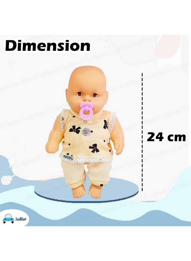 فنبلاست دمية فن بلاست للأطفال - دمية للأولاد، دمية موسيقية للبنات، دمية مزودة بمستشعرات لمس وصوت، دمية موسيقية للأولاد والبنات بعمر 3 سنوات فما فوق، دمية للأولاد مع فستان (كريمي) - Image 3