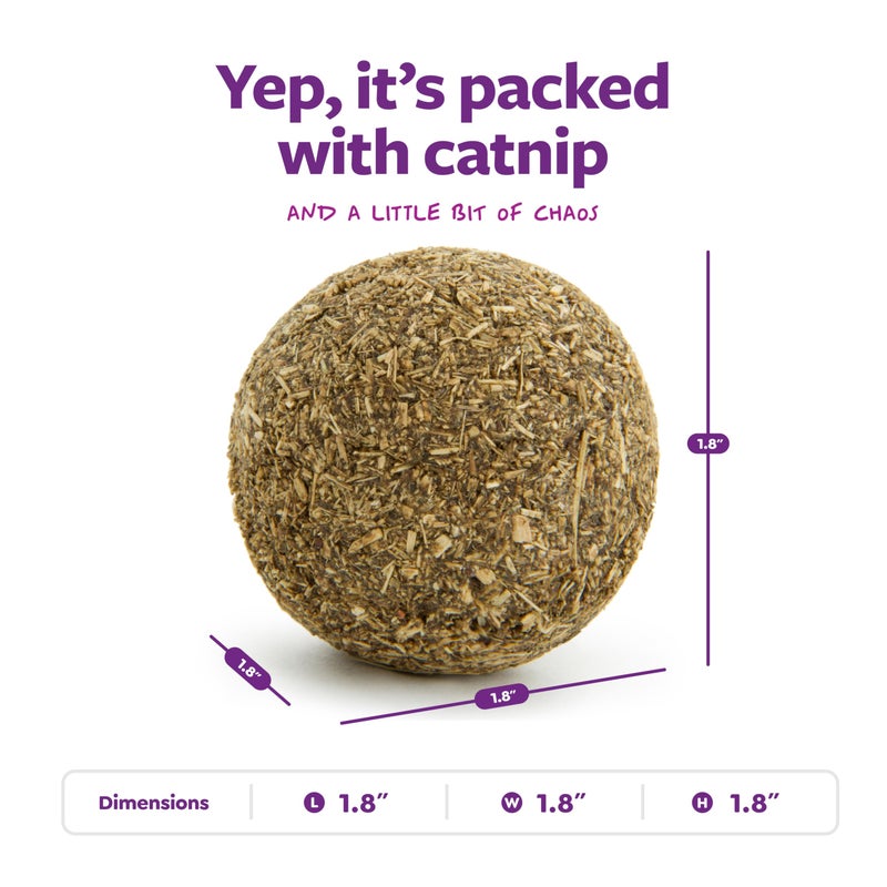 SmartyKat Catnip Kiss Compressed Cat Toy Ball, Mess-Free Concentrated Catnip Power for Chase & Pounce Play for Cats & Kittens, One Size - Image 3