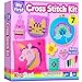 KRAFUN Beginner My First Cross Stitch Kit for Kids Arts  Crafts 6 Easy Projects of Felt Keyring Bag Pillow Craft Instructions Gift for Girls and Boys Learn DIY Crafting Embroidery - Image 4