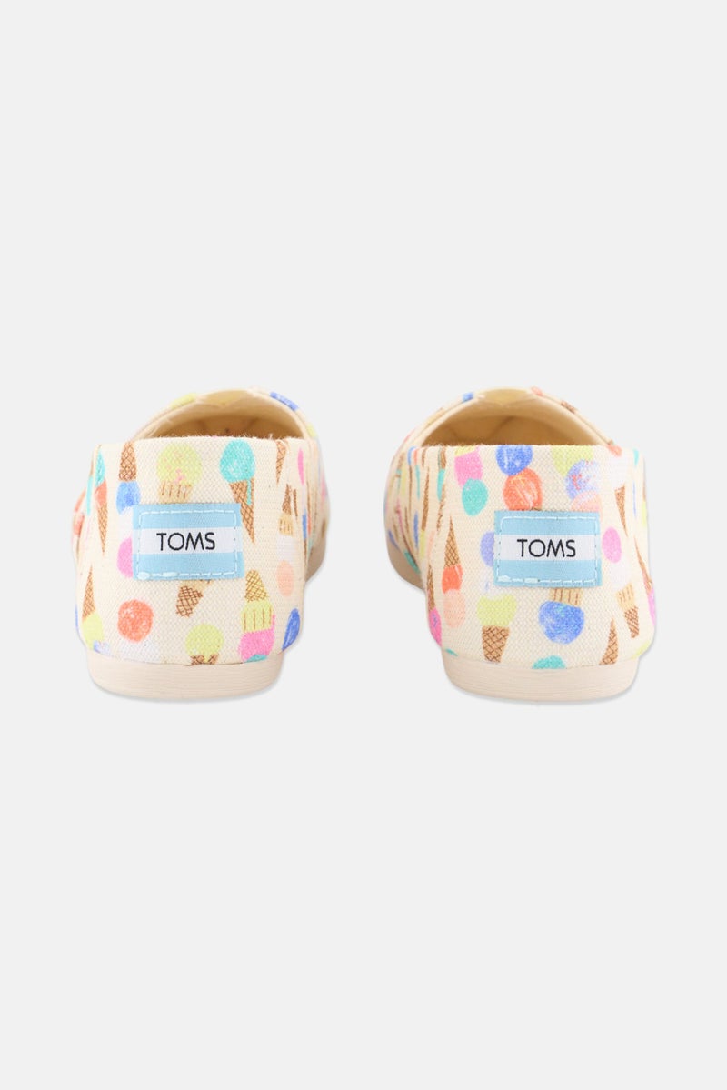Women Cones Print Slip On Casual Shoes, Beige Combo