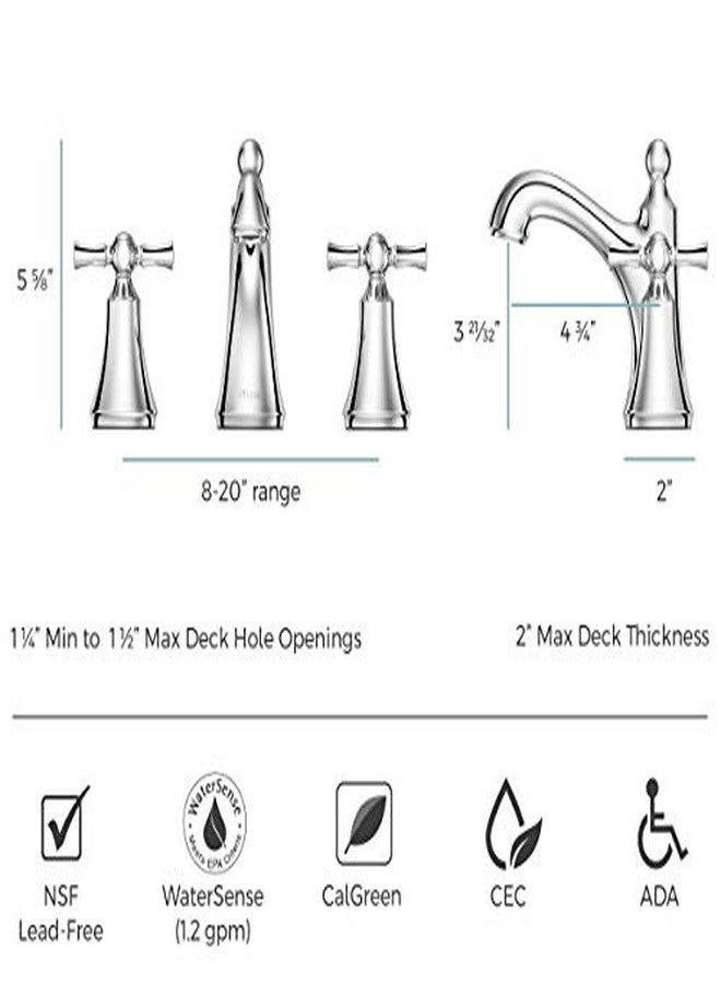 Pfister LF049-THRC Thurmont Widespread Bathroom Faucet with Cross Handles, Polished Chrome, 8 Inch - Image 3