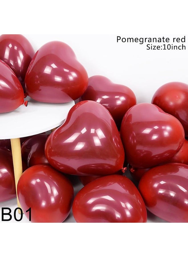 Boxwoods 50 PCS Red Heart Shape Latex Balloons - Image 4