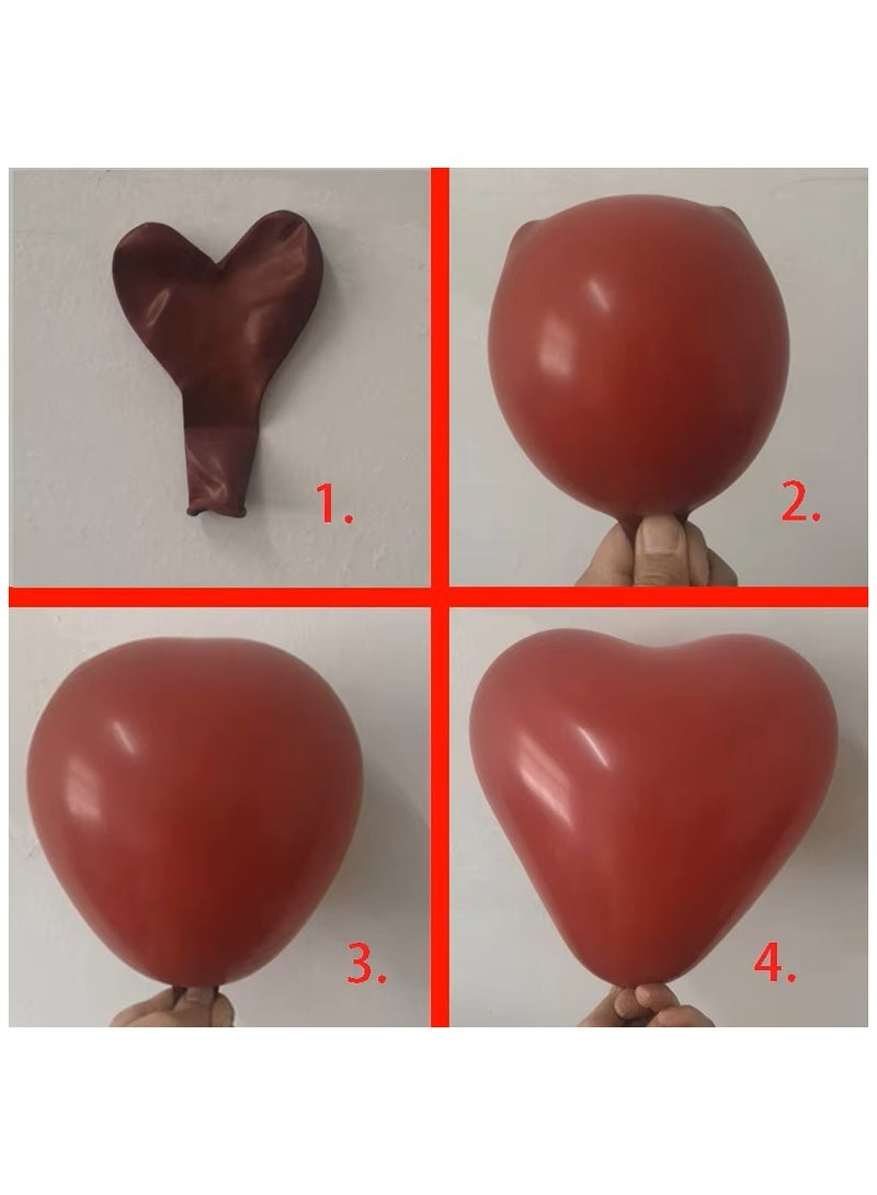 Boxwoods 50 PCS Red Heart Shape Latex Balloons - Image 3