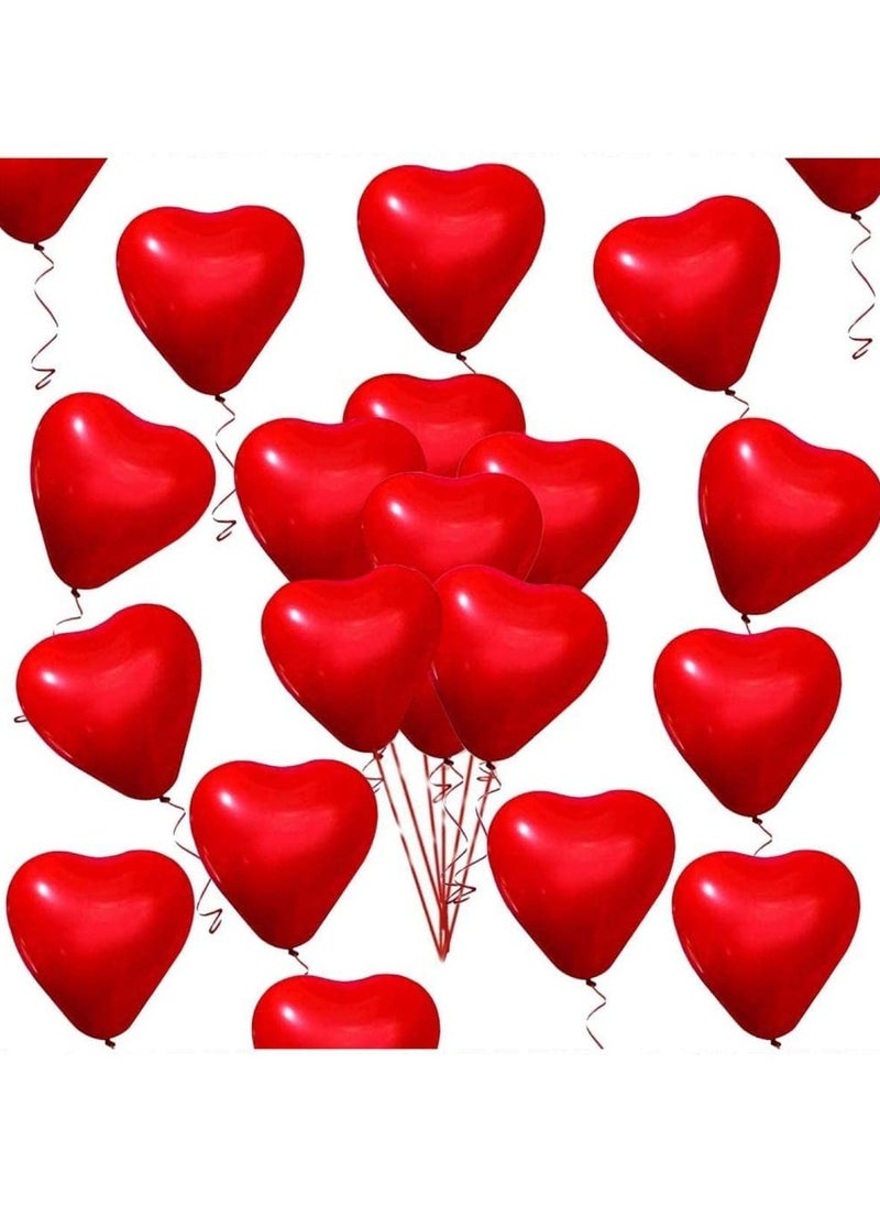 Boxwoods 50 PCS Red Heart Shape Latex Balloons 12 Inch Size  - Image 1