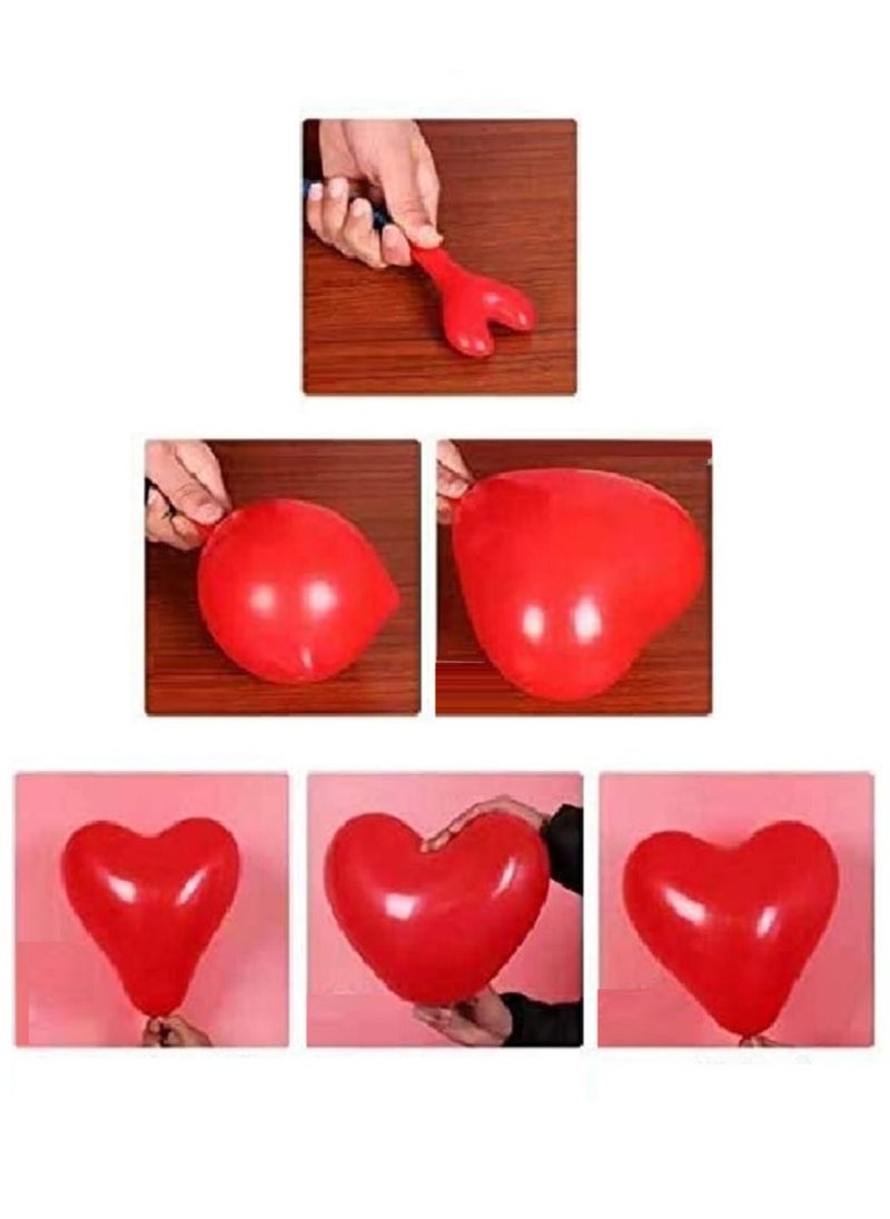 Boxwoods 50 PCS Red Heart Shape Latex Balloons 12 Inch Size  - Image 3