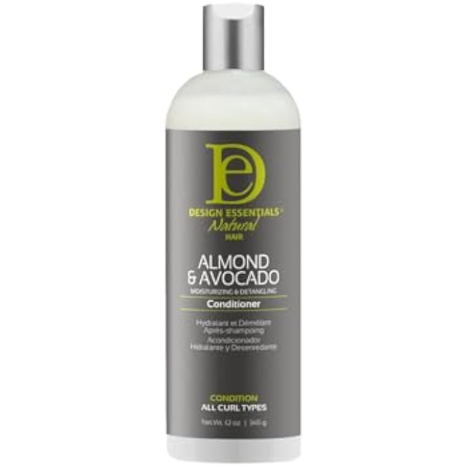 Design Essentials NATURAL ALMOND & AVOCADO MOISTURIZING & DETANGLING CONDITIONER, 12 OUNCE - Image 1