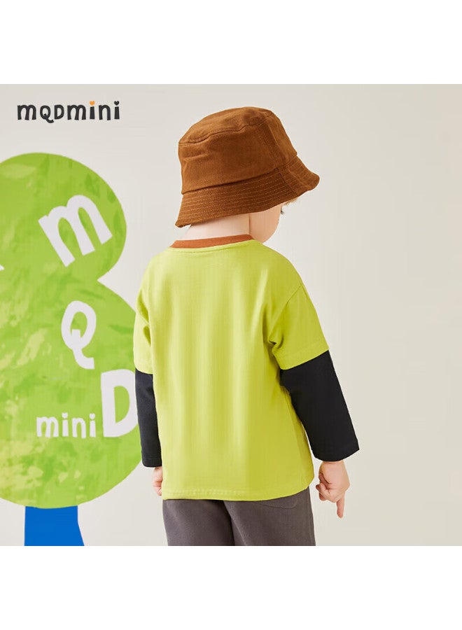 Mqdmini Boys' Long-sleeve T-shirt, Children's Faux Two-piece T-shirt, Top For Young Kids, Base Layer, Shanfeng - Image 3