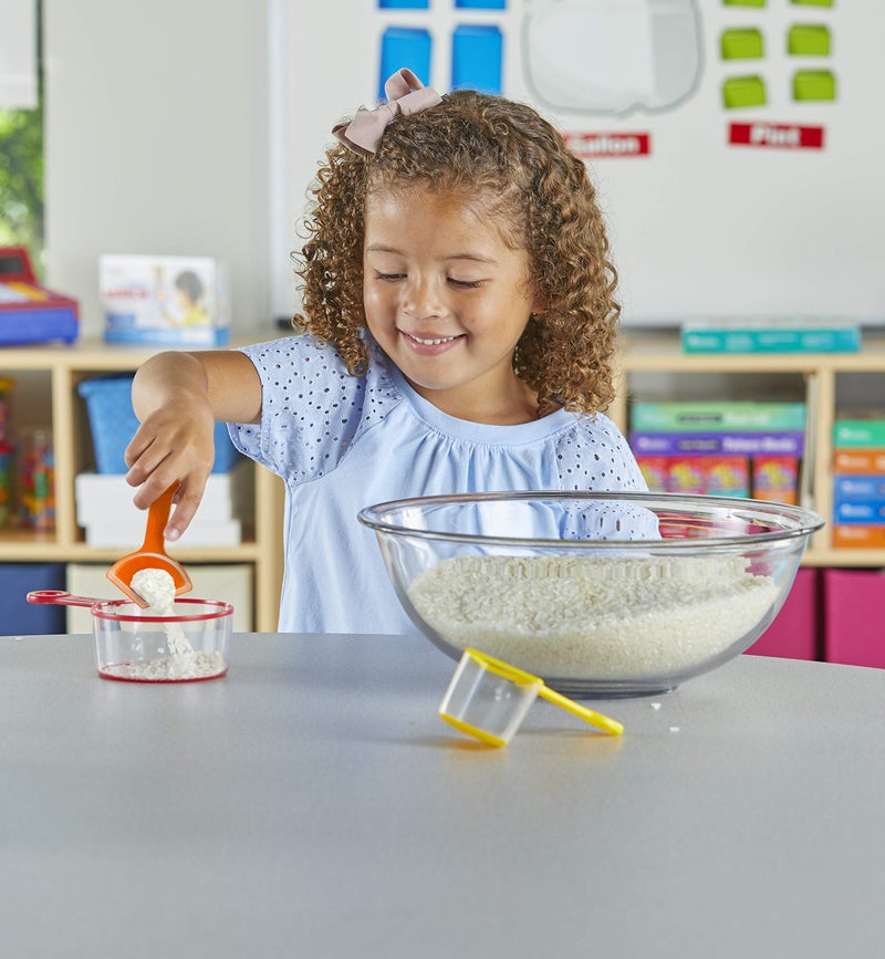 hand2mind Rainbow Fraction Measuring Cups, Kids Montessori Kitchen Tools, Toddler Cooking Tools, Sensory Table Materials, Fraction Manipulatives, Homeschooling Supplies, Easter Baking (Set of 4) - Image 4