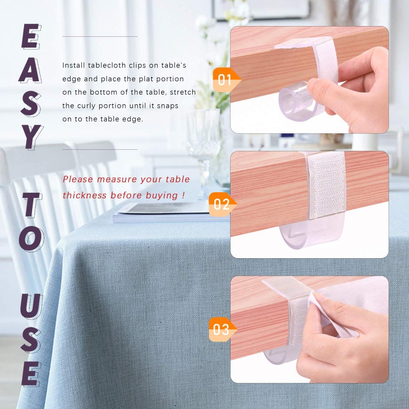 Swpeet 30Pcs Snail Type Table Skirting Clips SMC Model Tablecloth Clips for Table 1 3/5 to 1 4/5 Inches Table with Hook and Loop for Meeting Party Indoor Outdoor Events - Image 5