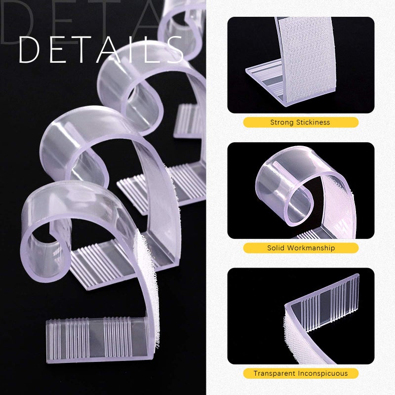 Swpeet 30Pcs Snail Type Table Skirting Clips SMC Model Tablecloth Clips for Table 1 3/5 to 1 4/5 Inches Table with Hook and Loop for Meeting Party Indoor Outdoor Events - Image 3