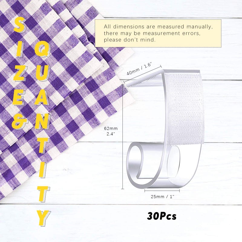 Swpeet 30Pcs Snail Type Table Skirting Clips SMC Model Tablecloth Clips for Table 1 3/5 to 1 4/5 Inches Table with Hook and Loop for Meeting Party Indoor Outdoor Events - Image 2