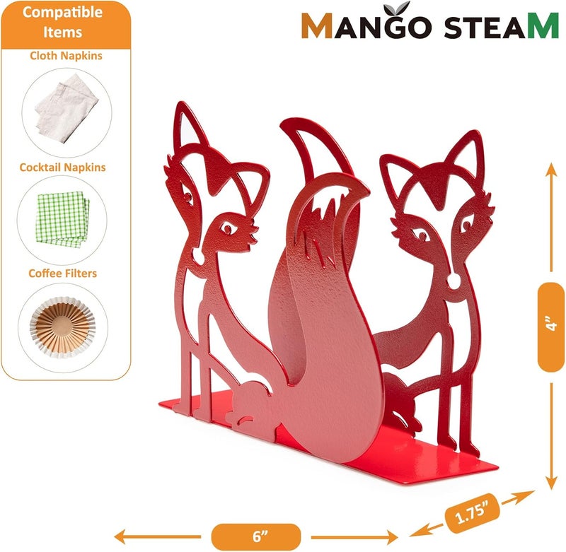 Mango Steam Tabletop NapkinTissue  Letter Holder for Home Kitchen Restaurants Fox Red - Image 5