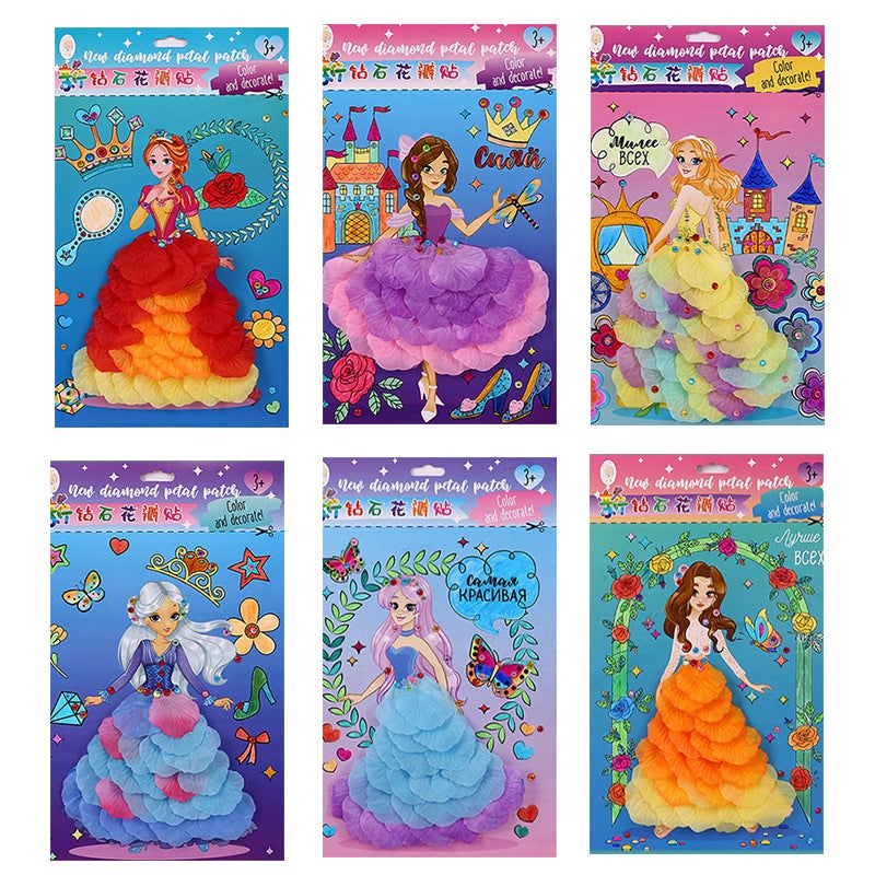 Diy Petal Stickers Handmade Combination Stickers Kindergarten Handmade Children'S Jigsaw Puzzle, - Image 3