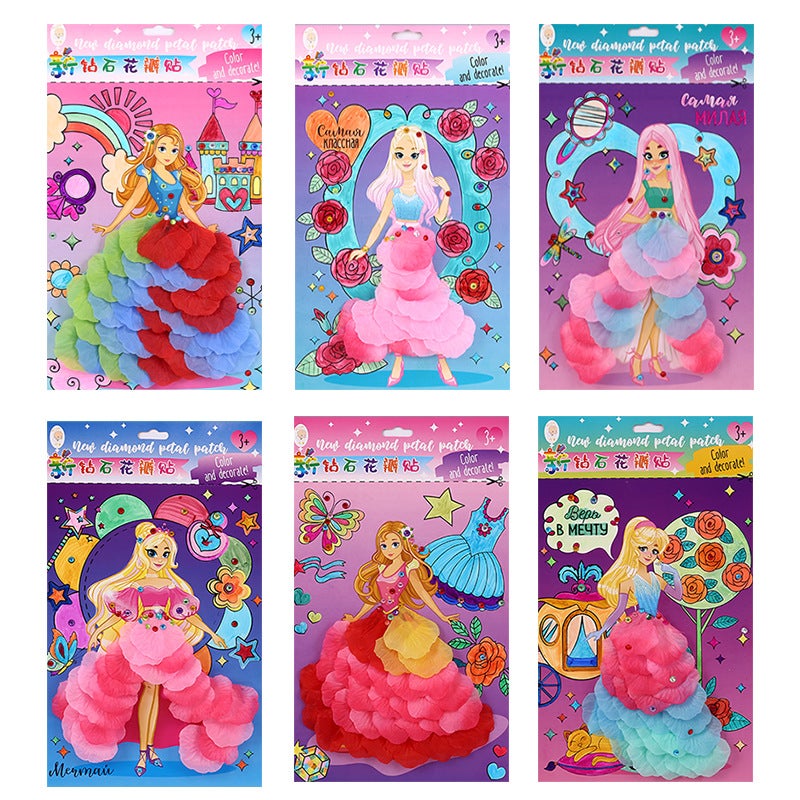 Diy Petal Stickers Handmade Combination Stickers Kindergarten Handmade Children'S Jigsaw Puzzle, - Image 2