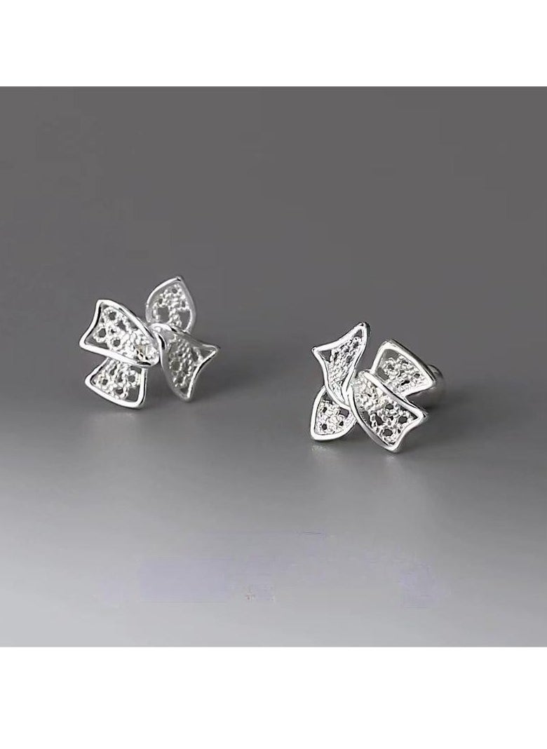 xozgdovg Bow sweet little fresh screw hollow-out flower silk accessories for women  - Image 1