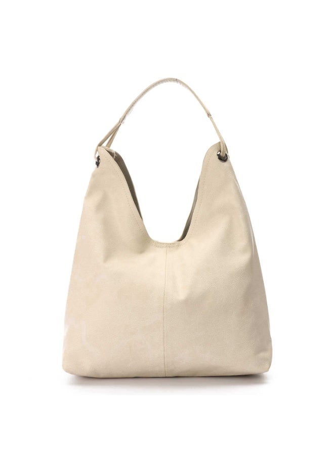 Mr.joe Mr Joe Beige Faux Leather Hobo Shoulder Bag for Women -4139 - Image 3