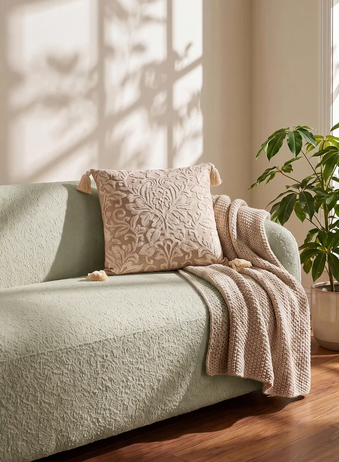 Styli Beige Square Cushion Cover Single 18x18