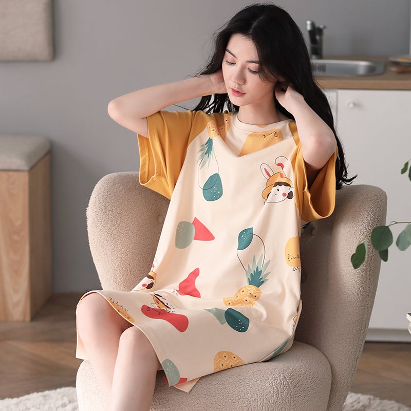 Summer Sweet Cotton-Feel Sleep DressNew Skirt-W1 New Skirt-W1