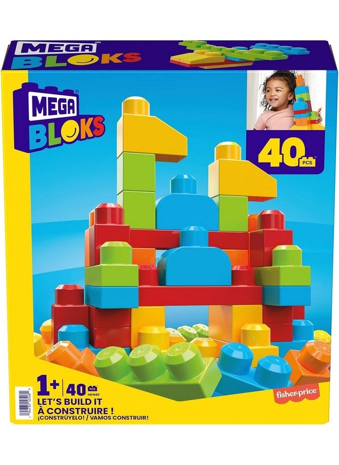 Mega Brands MEGA BLOKS - HKN40 - Let's Build It - Building Block Set, 40 Pieces, Toy for Babies and Children from 1 to 5 Years Old  - Image 2