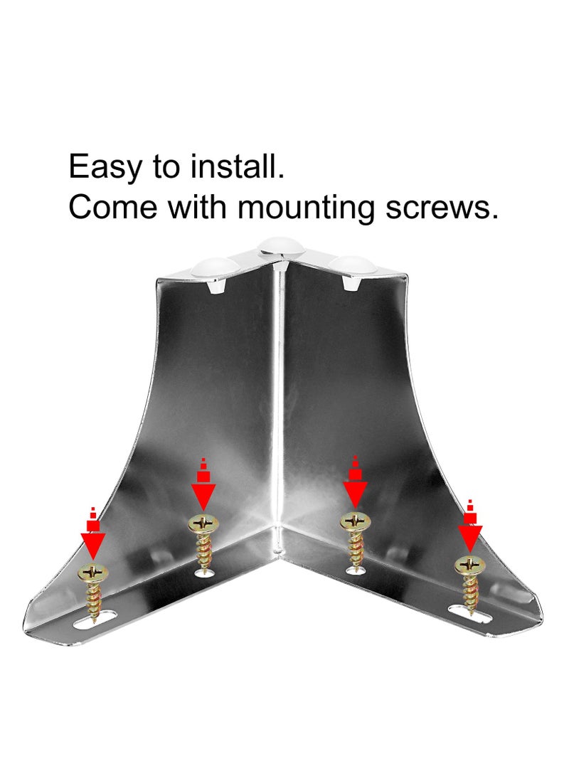 4 Pcs 10cm Metal Sofa Legs Wardrobe Leg Furniture Leg, Modern Table Legs Metal Triangle Furniture Feet, Sofa Foot Couch Legs Replacement for Cabinet Cupboard Chair Ottoman(Silver) - Image 4