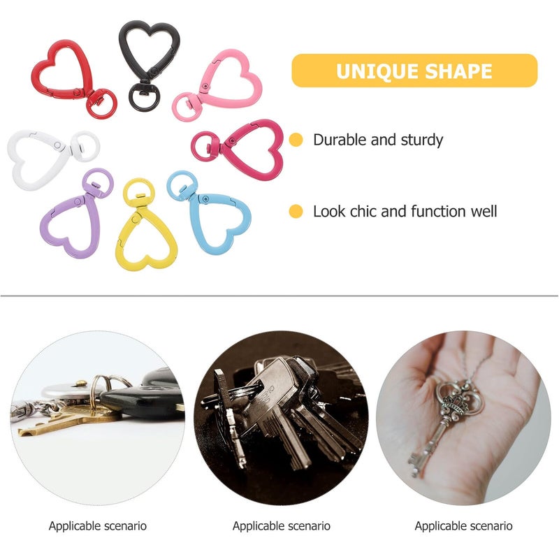 10pcs Heart Clasps Keychain Hooks for DIY Jewelry Making Craft Accessories Valentine Gifts - Image 4