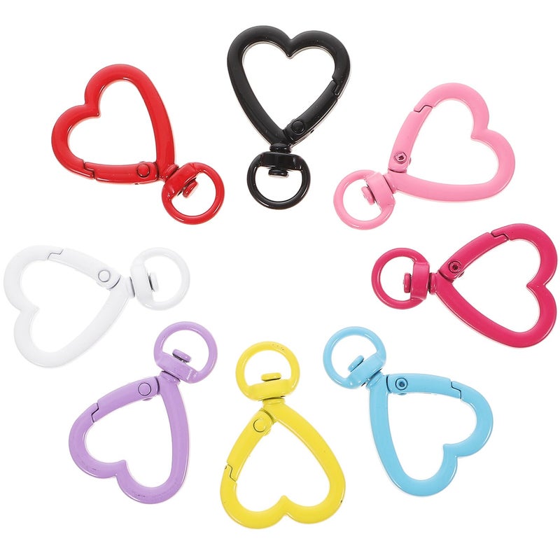 10pcs Heart Clasps Keychain Hooks for DIY Jewelry Making Craft Accessories Valentine Gifts - Image 2