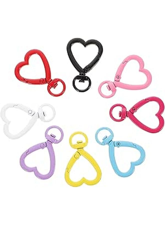 10pcs Heart Clasps Keychain Hooks for DIY Jewelry Making Craft Accessories Valentine Gifts - Image 1