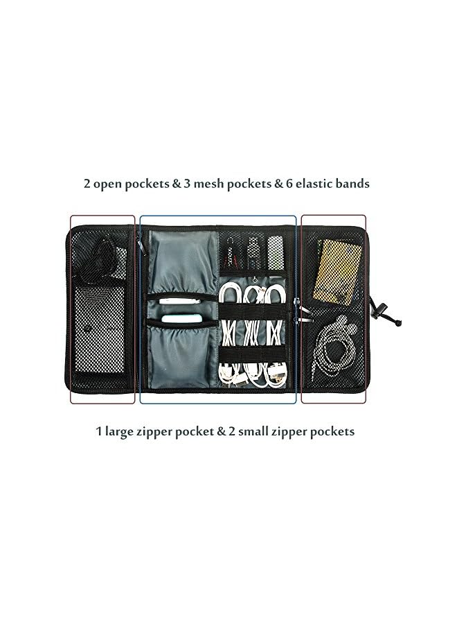 Procases Electronics Accessories Organizer Bag, Universal Electronic Travel Gadgets Carrying Case Pouch for Charger USB Cables SD Memory Cards Earphone Flash Hard Drive -Grey - Image 3