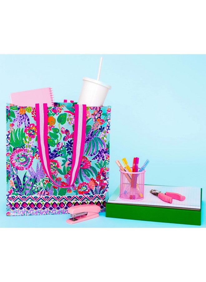 Lilly Pulitzer Lilly Pulitzer Market Shopper Bag, Reusable Grocery Tote, Shoulder Bag for Produce or Travel, Me and My Zesty  - Image 4