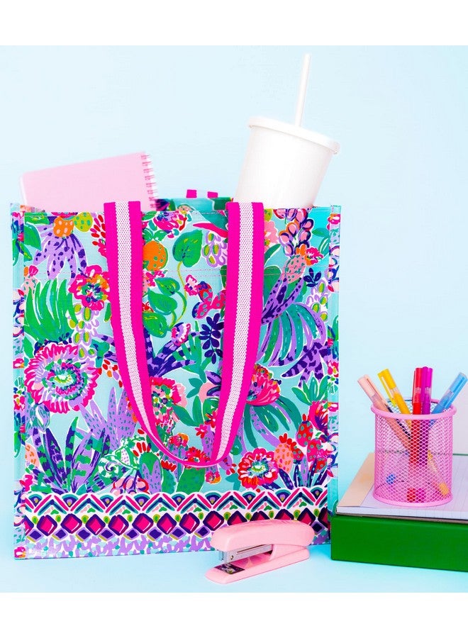 Lilly Pulitzer Lilly Pulitzer Market Shopper Bag, Reusable Grocery Tote, Shoulder Bag for Produce or Travel, Me and My Zesty  - Image 5