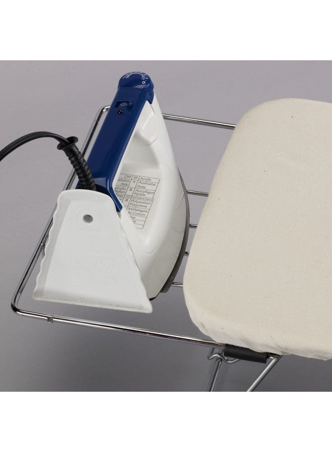 Household Essentials Tabletop Ironing Board, Compact Ironing Board with Iron Rest, Includes Door Hang, Perfect for Dorms and Small Spaces, 12 x 30", Silver - Image 5
