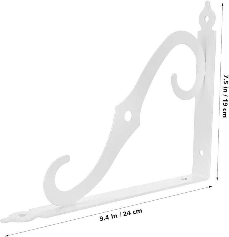 White Heavy Duty Wall Mounted Shelf Brackets Thick Iron Triangle Supports For Home Kitchen Garage Storage - Image 4