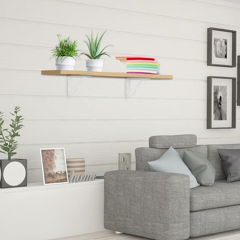 White Heavy Duty Wall Mounted Shelf Brackets Thick Iron Triangle Supports For Home Kitchen Garage Storage - Image 3