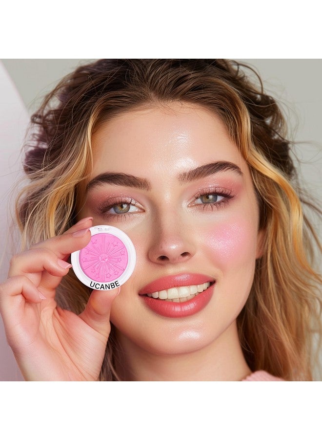 يوكانبي أحمر خدود مخبوز من UCANBE، لوحة أحمر خدود متوهجة - لوحة مكياج أحمر خدود بودرة حريري سهل الدمج، يمنحك بشرة حمراء طبيعية تدوم طويلاً، 04 بابل - Image 4