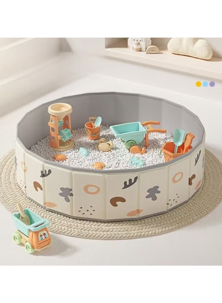MIXDE Children's toy sand pool home folding fence indoor play sand digging tool diameter 100cm - Image 1