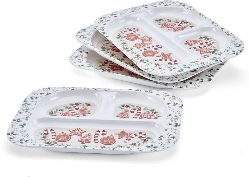 Pfaltzgraff Winterberry Melamine Child Dinner Tray Set of 4 - Image 1