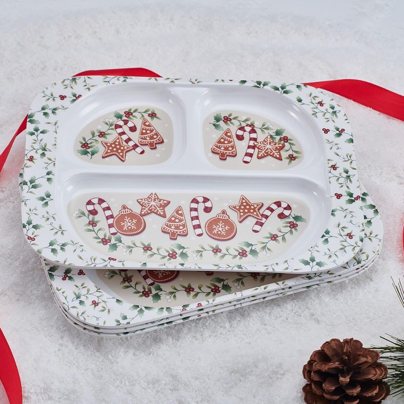 Pfaltzgraff Winterberry Melamine Child Dinner Tray Set of 4 - Image 5