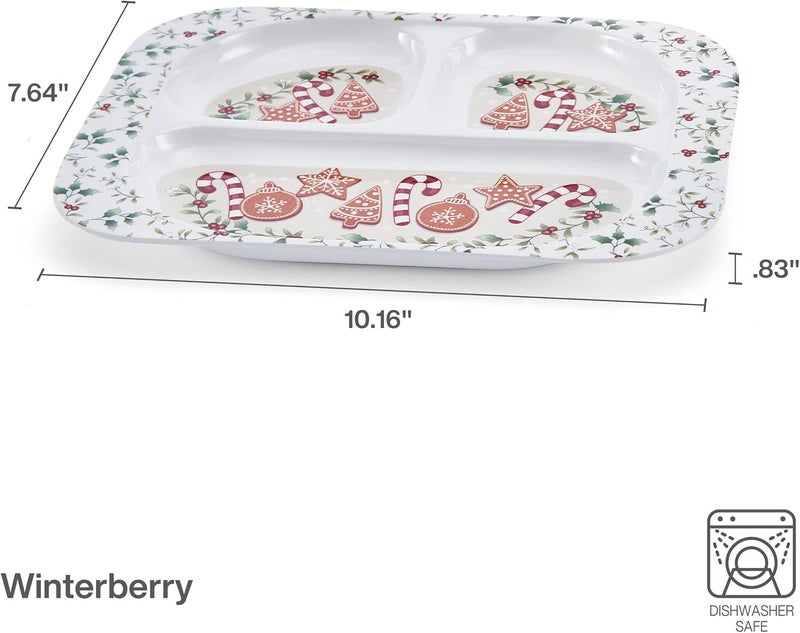 Pfaltzgraff Winterberry Melamine Child Dinner Tray Set of 4 - Image 3