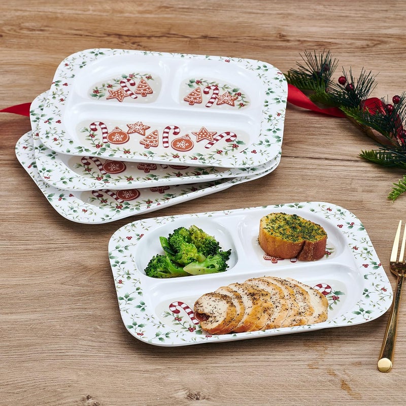 Pfaltzgraff Winterberry Melamine Child Dinner Tray Set of 4 - Image 4