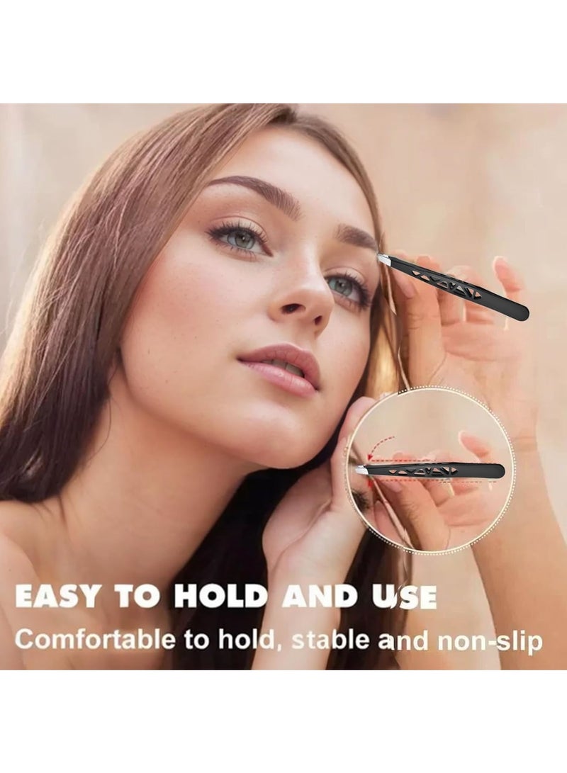 KASTWAVE Tweezers Set, 4 Pcs Stainless Steel Lash Tweezers, Hair Plucking Daily Beauty Tools, Precision Tweezer for Ingrown Hair, Facial Hair, Splinter Removal, for Women and Men - Image 3