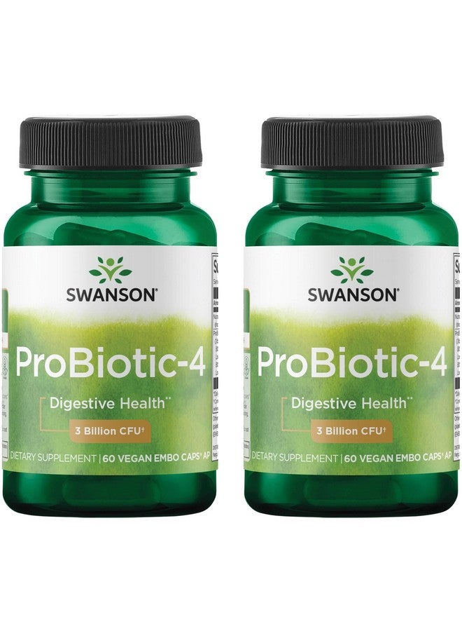 Swanson Probiotic-4 3 Billion Cfu 60 Veg Caps (2 Pack)