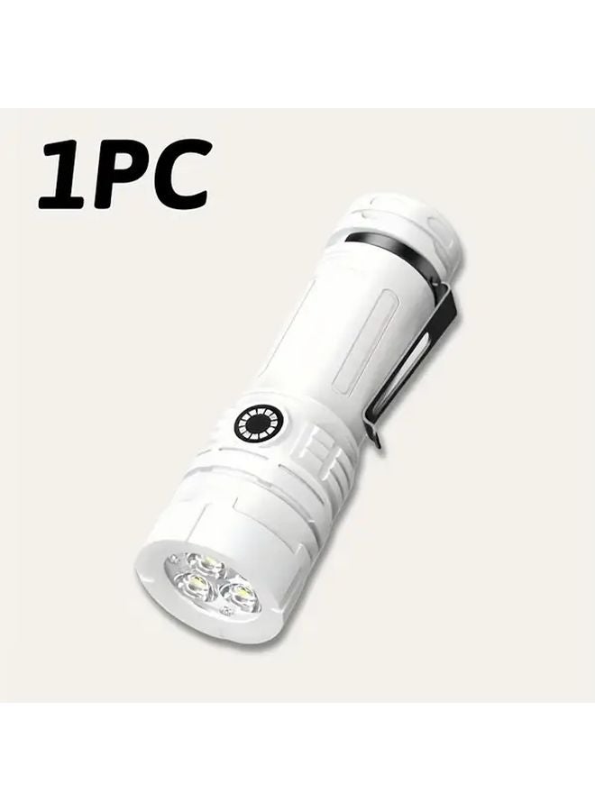 3LED USB Rechargeable Handheld Flashlight Portable Pen Clip Work Light Emergency Torch - Image 1