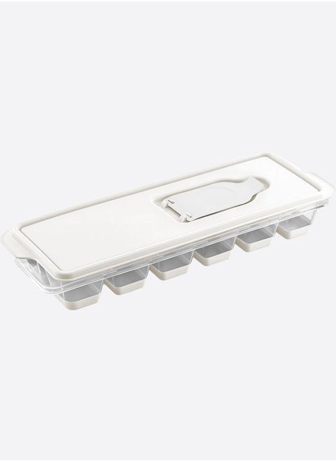 Push out ice cube mold with lid and silicone based freezer ice tray with 12 Cubes.white