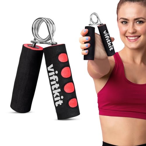 Vifitkit VFK by Xtrim Hand Grip Strengthener with Foam Handle, V-Shape Hand Gripper for Men, Hand Gripper for Women, Finger Gripper for Gym Workout, Hand Exercise Equipment (Black) - Image 1