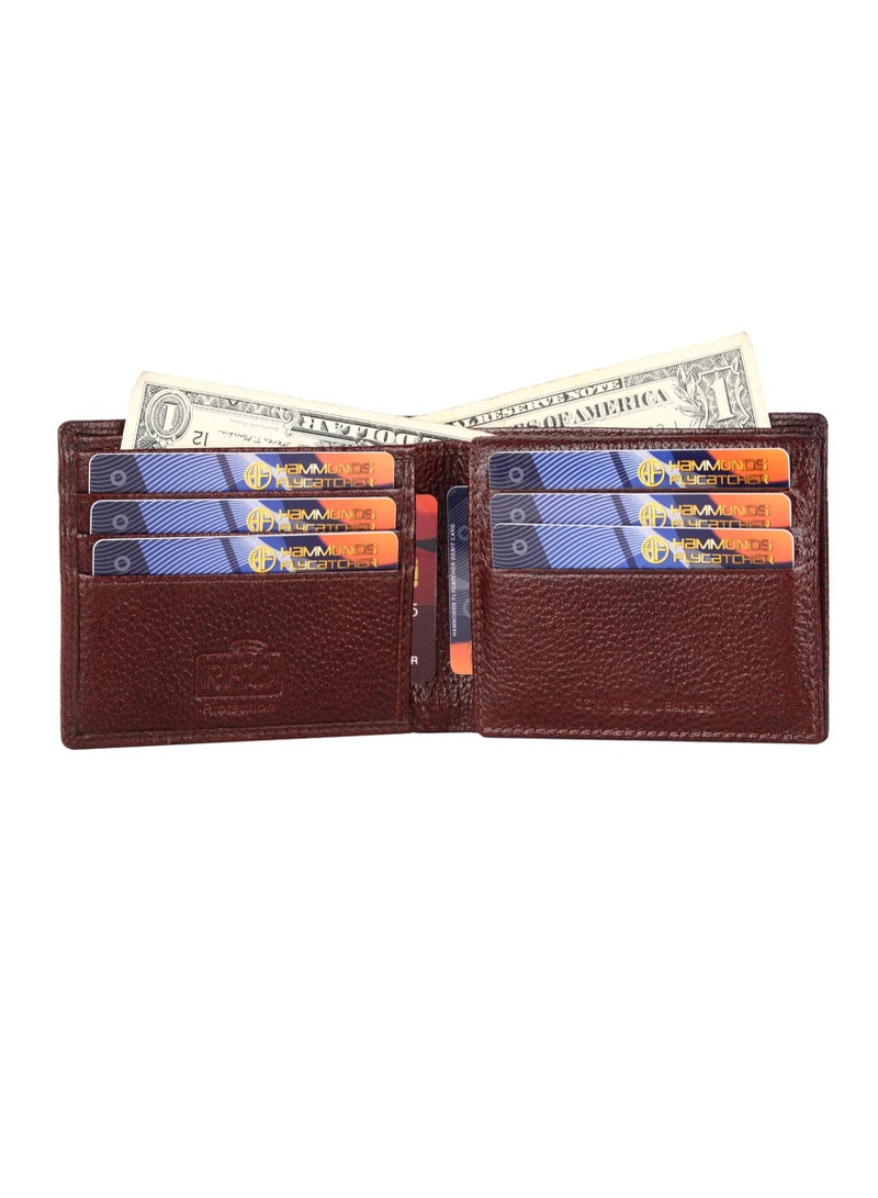 HAMMONDS FLYCATCHER Leather Wallet for Men, RFID Protected Leather Purse for Men, Money Purse for Men, Bi-Fold Wallet, 6 Card Slots, 1 ID Slots, Coin Pocket, Hidden Pockets - Brown | XRPB - Image 2