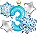 Florisland Frozen 3rd Birthday Party Decorations Balloon 40 Elsa 3 Balloon with Crown SnowFlake Foil Mylar Balloons for Princess Anna Elsa Frozen Theme Supplies Birthday Decorations Party Favors - Image 3