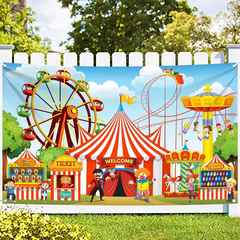 KatchOn XtraLarge Carnival Backdrop - 72x44 Inch | Party Decorations, Games Banner, Circus Theme, Outdoor Event - Image 1