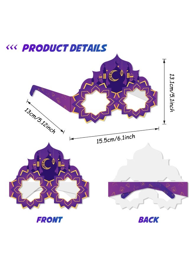 16-Piece Party Paper Glasses, Funny Paper Glasses, Mubarak Fancy Dress Props for Fun Stars Moon Themed Kids Party, Favors Mubarak Party Supplies, Mubarak Themed Party Decoration - Image 2