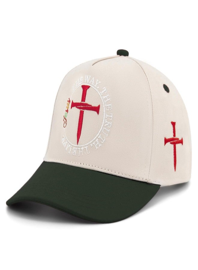 XMDZH Christian Jesus Cross Hat for Men Women, Adjustable Embroidered Jesus The Way The Truth The Life Trucker Hats Christian Religious Gifts - Image 1