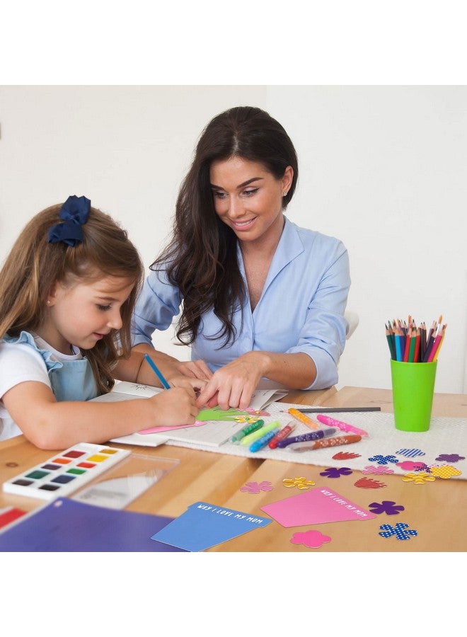 Geyee 16 Sets DIY Mother's Day Hand Crafts for Kids DIY Your Handprint Size Cutout Flower Pot Growing Kit Sticker Art Project Frames Flower Accessories for Mother's Day Gift Home School Classroom Activities - Image 5